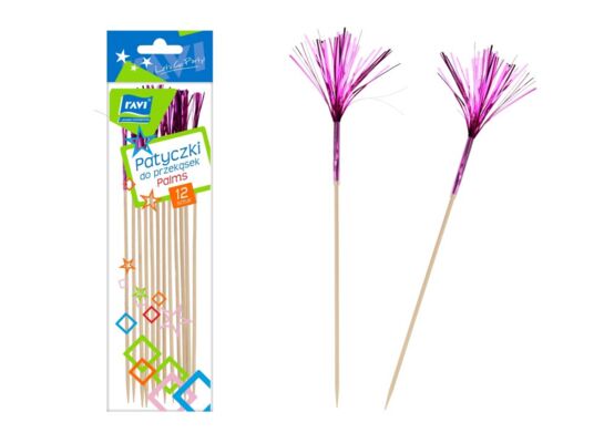 Patyczki do przekąsek Palms Simplet Solutions 12 sztuk 15 cm fioletowy