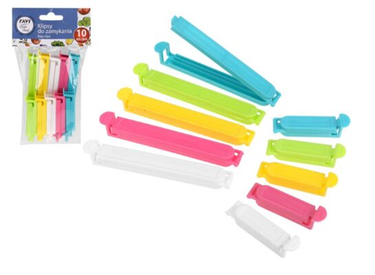 Klipsy do zamykania Wyspa Okazji 10 sztuk wielokolorowy