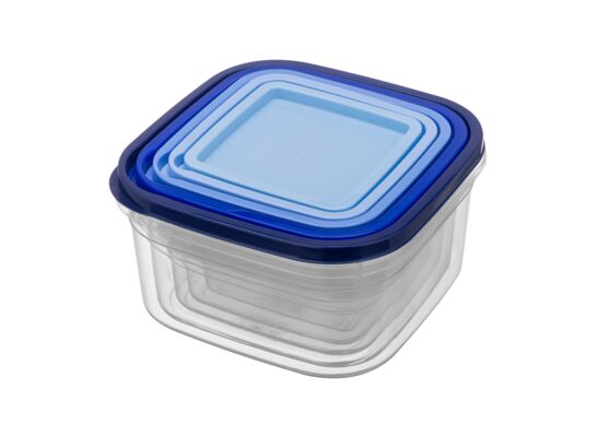 Komplet pojemników kwadratowych Klic box 5 sztuk 0,4 l + 0,7 l + 1 l + 1,6 l + 2,4 l mix kolorów