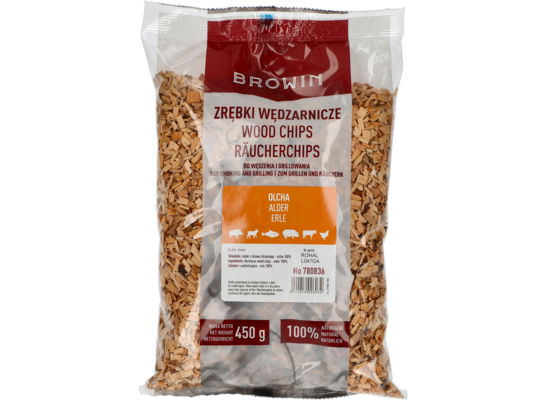 Zrębki do wędzenia i grillowania olcha 450 g klasa 8 Browin