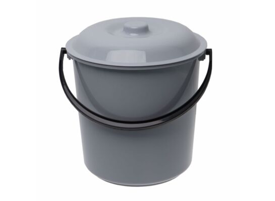 Wiadro West 10 l z pokrywą jasny popiel Pucuś