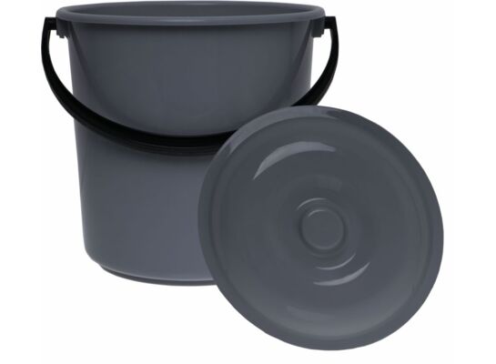 Wiadro West 14 l z pokrywą ciemny popiel Pucuś