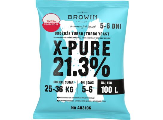 Drożdże Turbo X-Pure 21,3% 360 g 100 l Browin