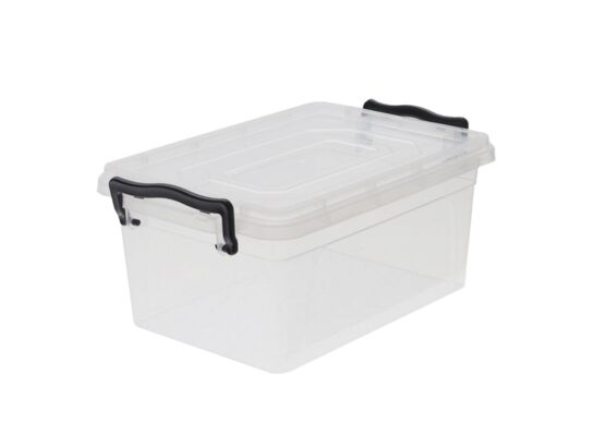 Pojemnik z pokrywką Dakar 10 l czarne uchwyty transparentny