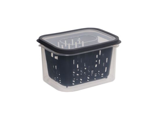 Pojemnik Pierro z ociekaczem na warzywa i owoce 1,6 l popielaty Vege