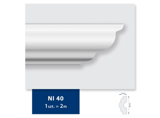 Listwa przysufitowa dekoracyjna 200 x 3,8 cm biały