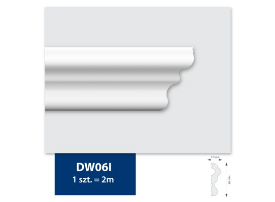 Listwa przysufitowa dekoracyjna 200 x 6 cm biały