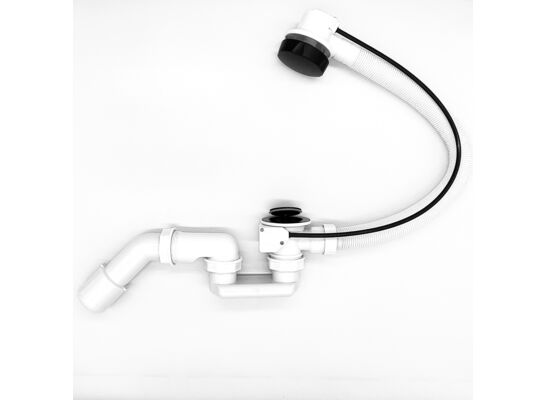 Syfon wannowy z przelewem korek Automat czarny XLEO Premium