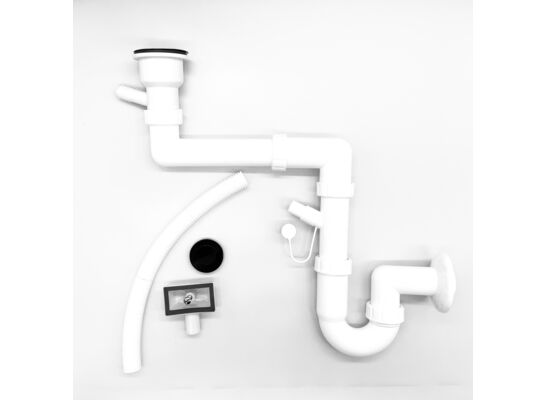 Syfon zlewozmywakowy 1-komorowy Space przelew wertykalny