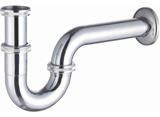 Półsyfon umywalkowy rurowy chromowany, odejście proste