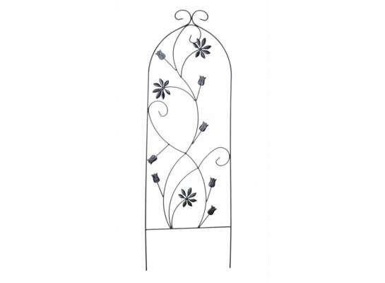 Podpora ogrodowa do roślin KWIATY 118 x 40 cm czarna