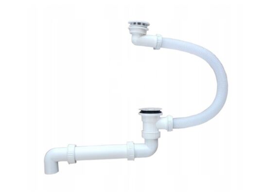 Syfon wannowy z sitkiem metalowym przelewowo-spustowy XLEO