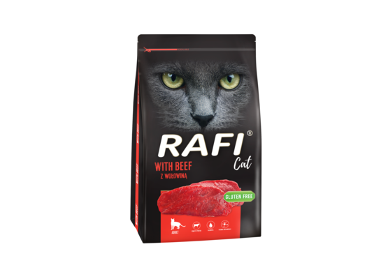 Sucha karma dla kotów z wołowiną 7 kg RAFI