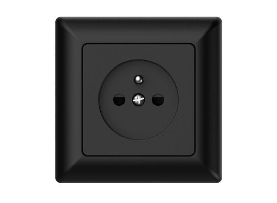 Gniazdo pojedyncze z uziemieniem varia czarne