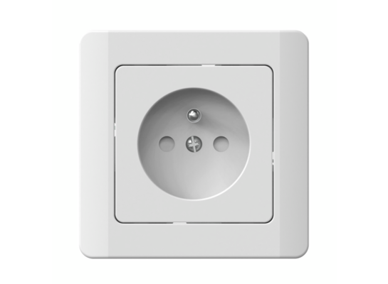 Gniazdo pojedyncze z uziemieniem silva białe