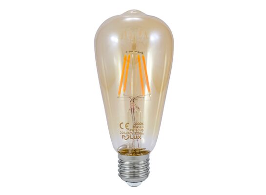 Żarówka dekoracyjna Vintage LED Filament Amber ST64 E27 WW 2000K 320 lm Sanico