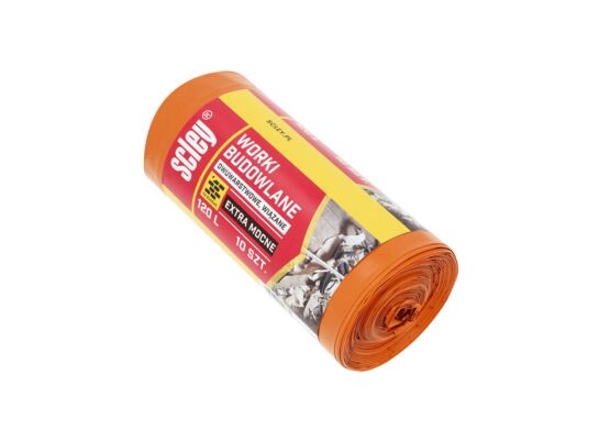 Zestaw 2 sztuki - Worki budowlane extra mocne dwuwarstwowe pomarańczowe 120 l grubość 70 μm