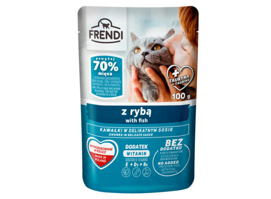 Karma mokra dla kota 100 g kawałki w sosie z rybą FRENDI