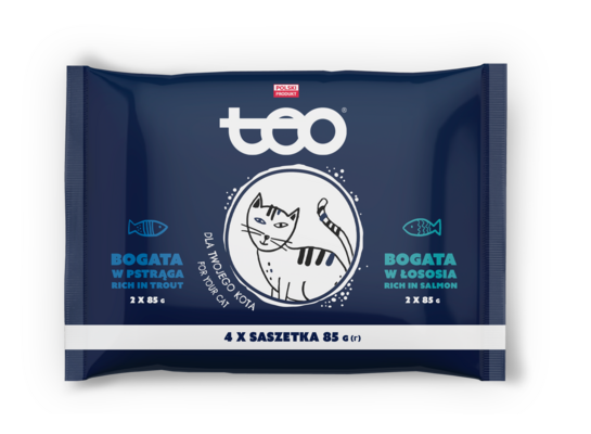 Karma mokra dla kota 4 x 85 g pstrąg i łosoś TEO