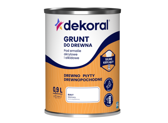 Grunt do drewna pod emalie akrylowe i alkidowe biały 0,9 l Dekoral
