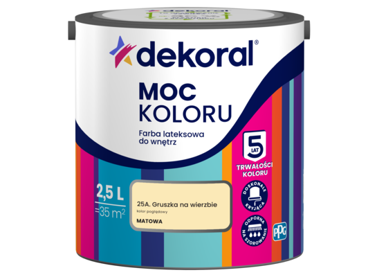 Farba lateksowa do wnętrz MOC KOLORU Gruszka na wierzbie 2,5 l Dekoral
