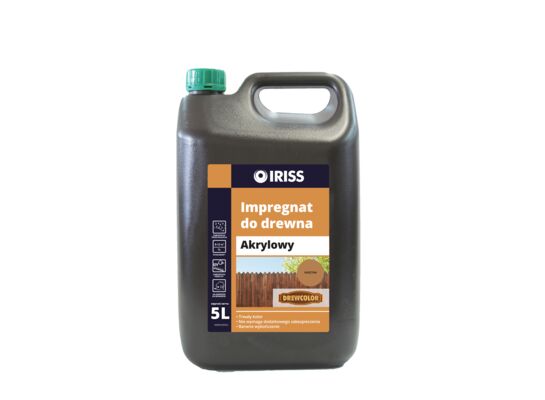 Impregnat akrylowy do drewna 5 l kasztan IRISS
