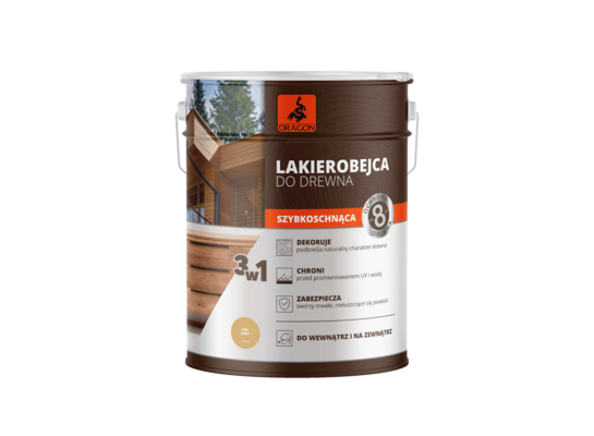 Lakierobejca do drewna szybkoschnąca 5 l dąb jasny DRAGON