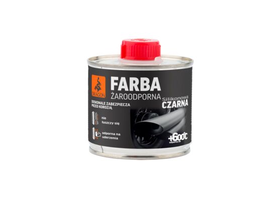 Farba żaroodporna czarna 200 ml metal