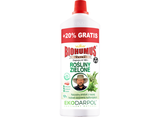 Nawóz BIOHUMUS EXTRA kwiaty zielone 1 l + 20% gratis EKODARPOL
