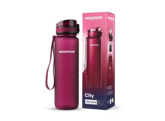 Butelka filtrująca City 1000 ml bordo