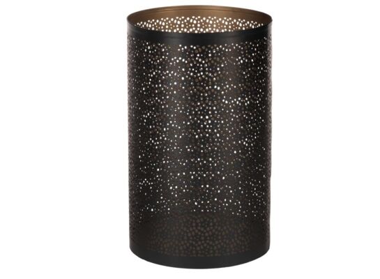 Lampion indyjski Patna S metalowy 10,5 x 12,5 cm czarno-złoty