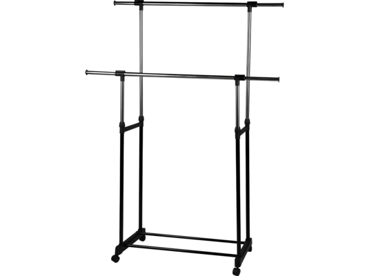 Wieszak na ubrania stojący 2D chrom/czarny Paulo Bis