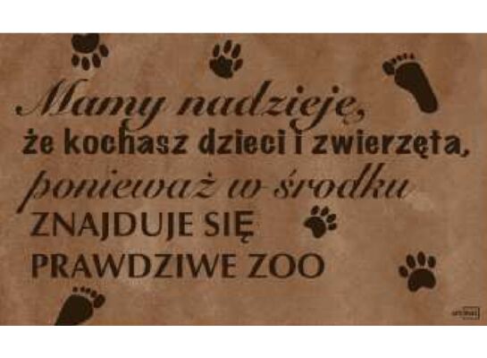 Wycieraczka materiałowa ZOO 40 x 60 cm brązowy
