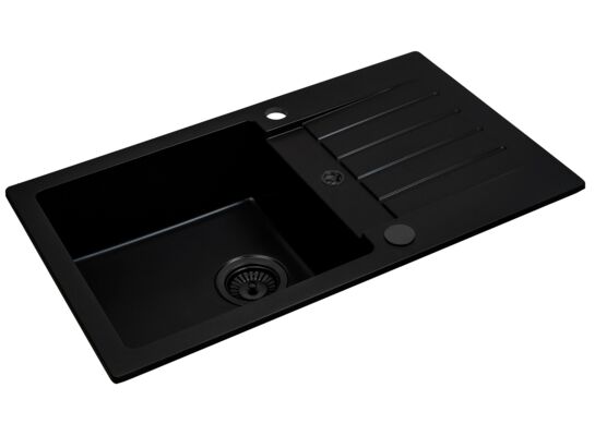 Zlew ANDROS 77 x 45 cm + bateria Lungo czarny mat Maidsink