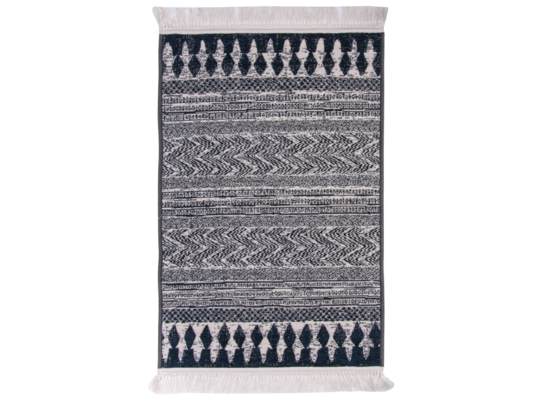 Chodnik dwustronny Alba 75 x 100 cm czarno-niebieski