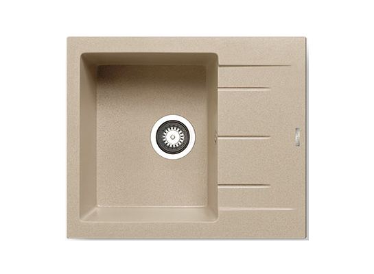 Zlewozmywak TILOS 1B1D 59 x 50 cm beż piaskowy Maidsink