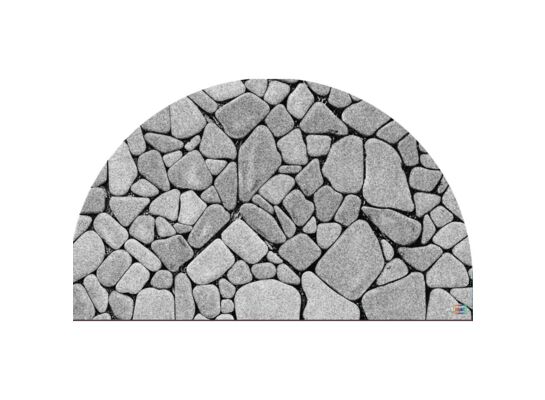 Wycieraczka materiałowa półokrągła 45 x 75 cm mix kolorów