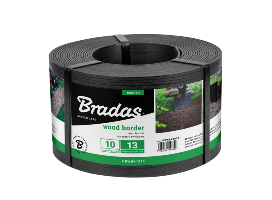 Obrzeże WOOD BORDER 130 x 2,8 mm x 10 m czarny Bradas