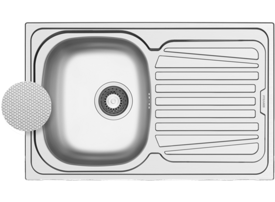 Zlewozmywak SPARTA 1B1D 79 x 50 cm LEN syfon w komplecie Pyramis