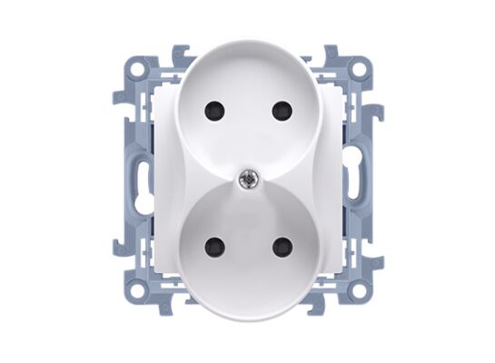 Gniazdo podwójne bez uziemienia SIMON10 moduł 16 A 250 V białe