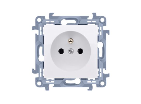 Gniazdo pojedyncze z uziemieniem SIMON10 moduł 16 A 250 V białe