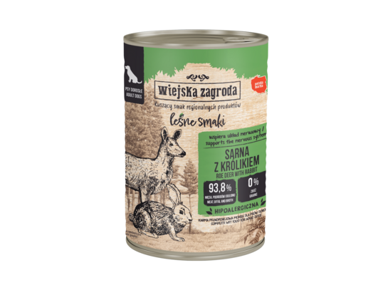 Karma mokra dla psa sarna z królikiem 400 g Wiejska Zagroda