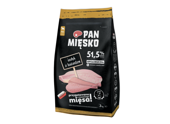 Karma sucha dla psa indyk z bażanten S 3 kg Pan Mięsko