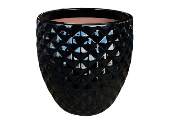 Donica szkliwiona Porto 26 cm czarny