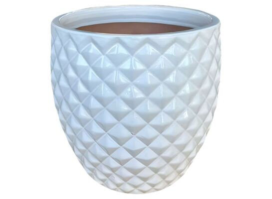 Donica szkliwiona Porto 34 cm biały