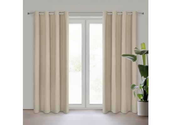 Zasłona gotowa Adari 140 x 250 cm przelotki beżowy