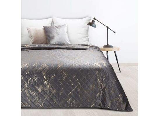Narzuta na łóżko Luiz 220 x 240 cm stalowo-złoty
