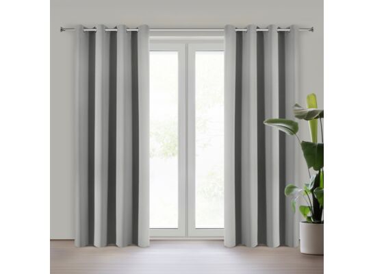 Zasłona gotowa Nerisa 140 x 250 cm przelotki srebrny