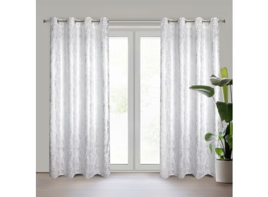Zasłona gotowa Elise zaciemniająca 140 x 250 cm przelotki biało-srebrny