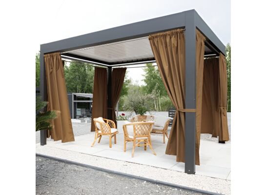 Zasłona gotowa Sereno na taśmie 140 x 220 cm brązowy